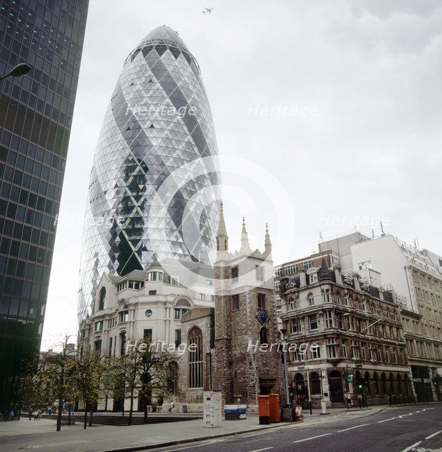 30 St Mary Axe, City of London, 2000s. Artist: Unknown.