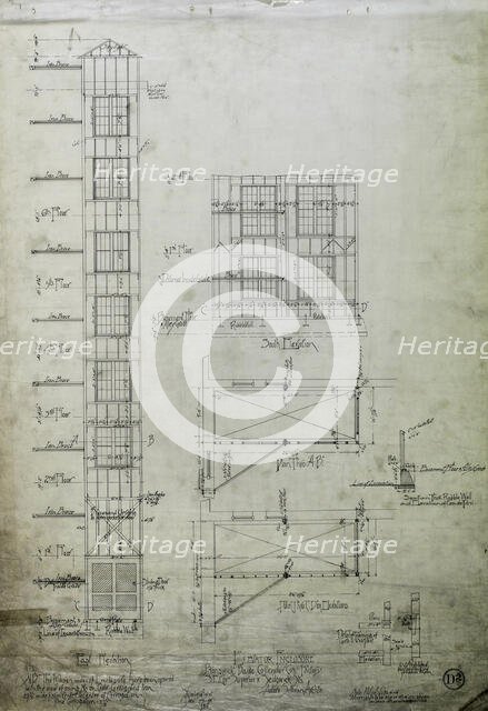 Brunswick Balke Collender Company Factory Building, Chicago, Illinois, Multiple Views, 1891. Creator: Adler & Sullivan.