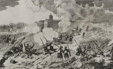 First Carlist War, (1833-1840), Action of Larrasoaña, (24 June 1836), Navarre, 1845.  Creator: Jose Gomez.