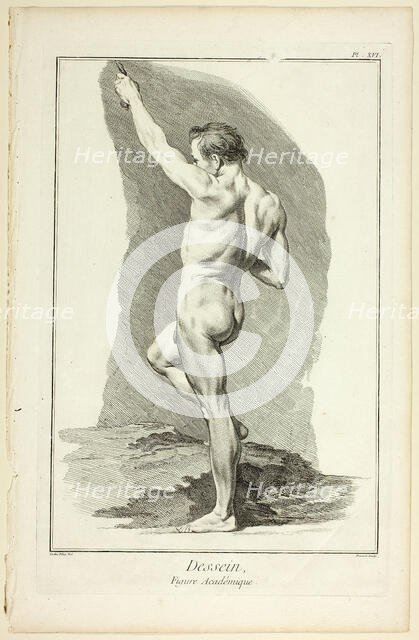 Design: Academic Figure, from Encyclopédie, 1762/77. Creator: Benoit-Louis Prevost.