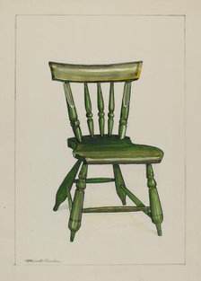 Wooden Chair, c. 1937. Creator: Florence Truelson.