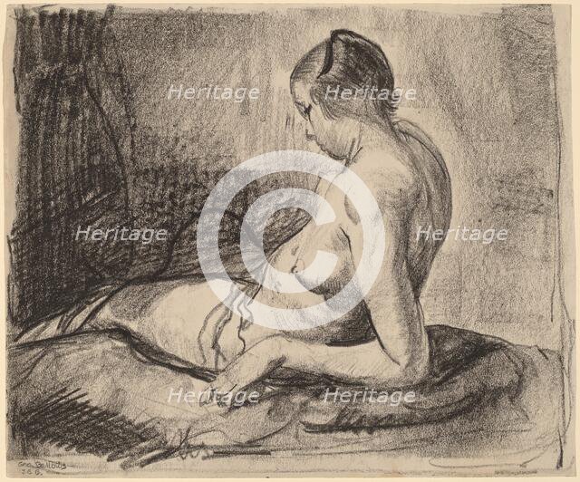 Nude Girl Reclining, 1919. Creator: George Wesley Bellows.