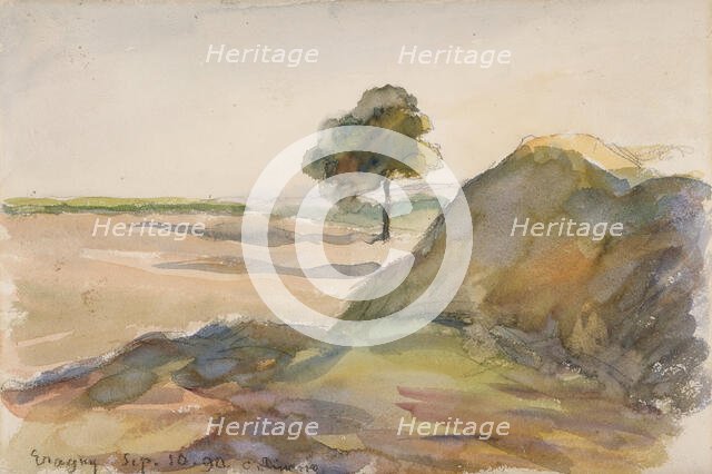 Paysage (Eragny), 1890. Creator: Camille Pissarro.