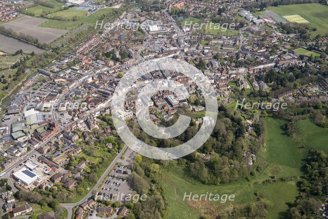 The castle and town, Devizes, Wiltshire, 2017. Creator: Damian Grady.