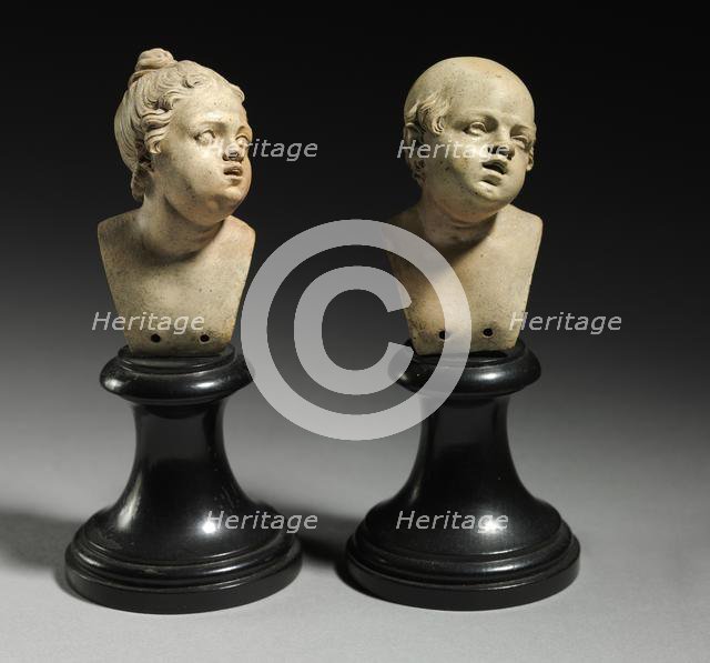 Bust Pair: Head of a Man and Head of a Woman, c. 1800. Creator: Unknown.