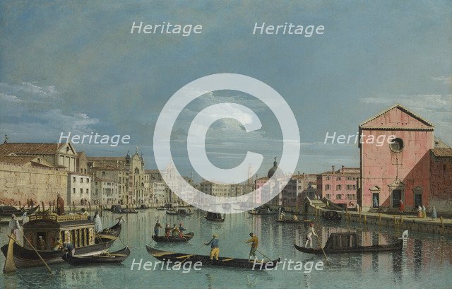 Venice. Upper Reaches of the Grand Canal facing Santa Croce, 1740s. Artist: Bellotto, Bernardo (1720-1780)