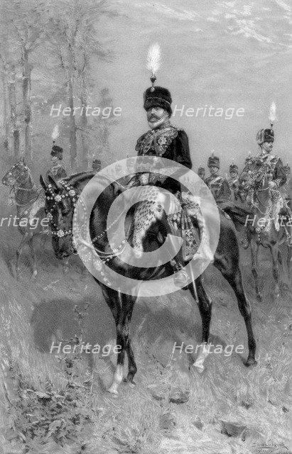 Edward VII as Colonel in Chief of the 10th Hussars, 1902. Artist: Unknown