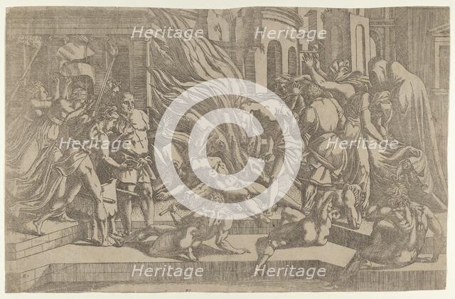 Burning of a corpse, 1540-45. Creator: Antonio Fantuzzi.