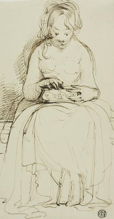 Young Woman with a Box, c. 1790. Creator: Maria Louisa Catherine Cecilia Cosway.