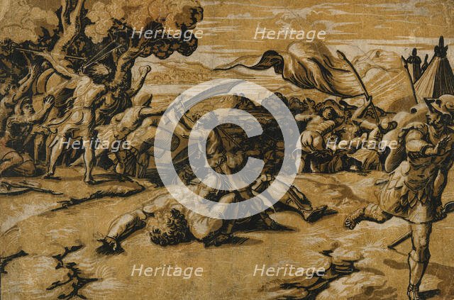 David Beheading Goliath, between circa 1520 and circa 1527. Creators: Ugo da Carpi, Raphael.