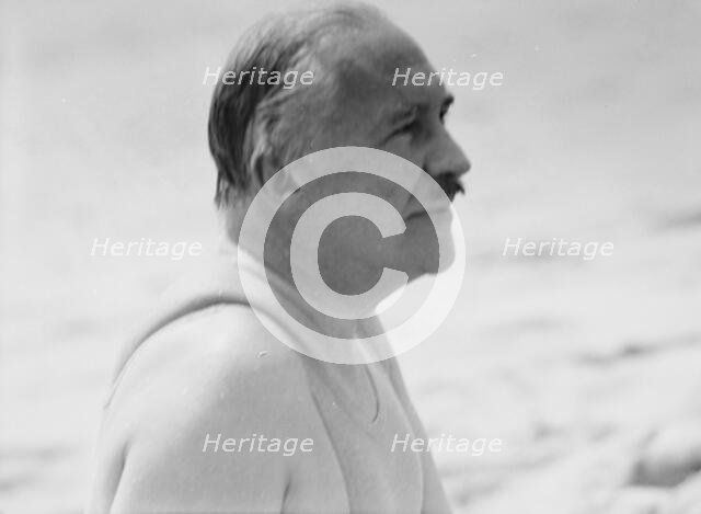 Albert Herter at the beach, between 1932 and 1942. Creator: Arnold Genthe.