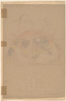 Studies for a Lunette [recto], 1890/1897. Creator: Charles Sprague Pearce.