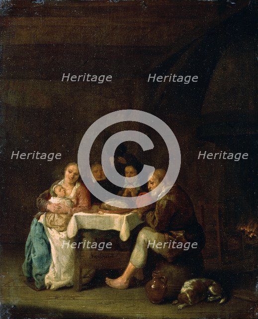 'The Prayer Before Dinner', 17th century.  Artist: Pieter Meulener