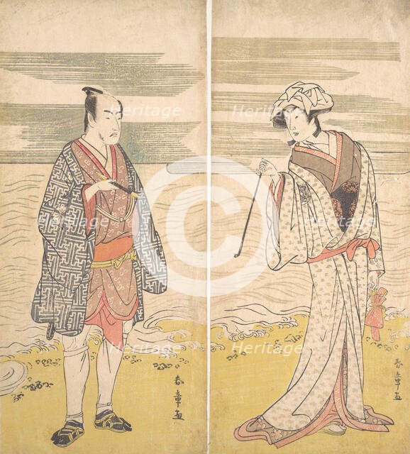 Two actors: the Fourth Matsumoto Koshiro as a Man Dressed in a Short Kimono [left], 1779. Creator: Katsukawa Shunjo.