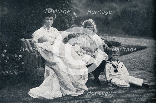 'Queen Mary and four of her children', 1905, (1936). Artist: Unknown.