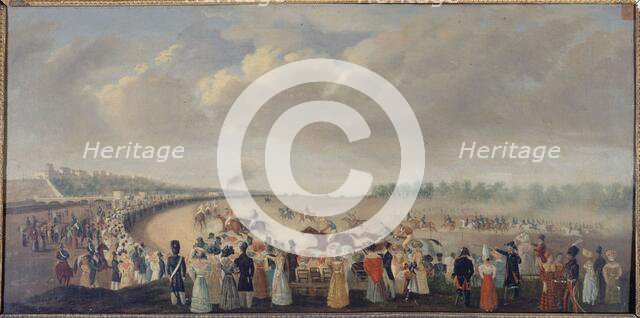 Races at Champ-de-Mars, current 8th arrondissemnt, around 1830. Creator: Unknown.