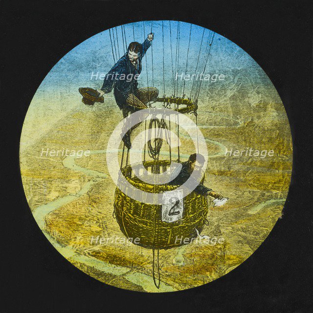 Ballooning scene, 1882-1892. Artist: Unknown.