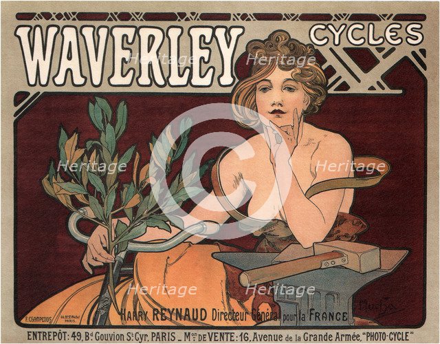 Waverley Cycles, 1896. Artist: Mucha, Alfons Marie (1860-1939)