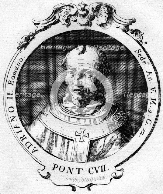 Pope Adrian II. Artist: Unknown