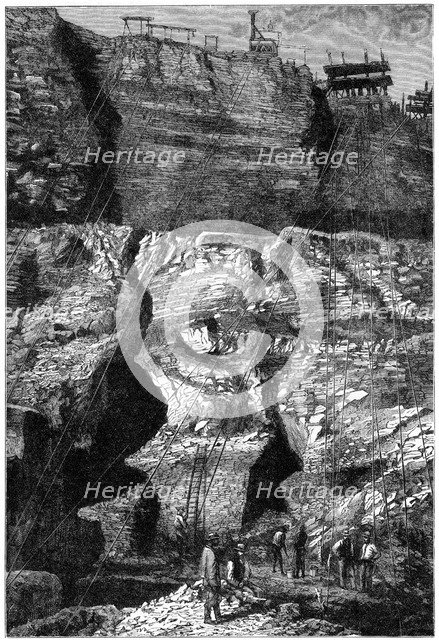 Diamond mine, Kimberley, South Africa, 1896.  Artist: Anon