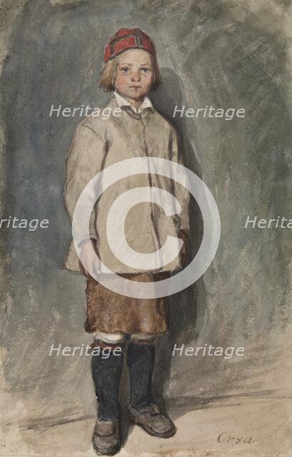 Boy in white shirt, 1864-1890. Creator: Carl Gustaf Hellqvist.