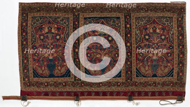 Royal Round Tent made for Muhammad Shah (wall panel with three panels C), 1834-1848. Creator: Unknown.