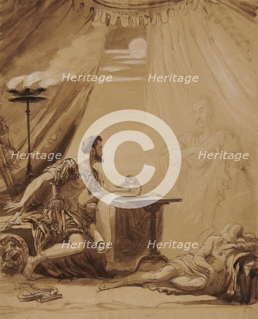 Scene From Shakespeare's "Julius Caesar": The Ghost Of Caesar Appears To Brutus, c1850. Creator: George Hayter.