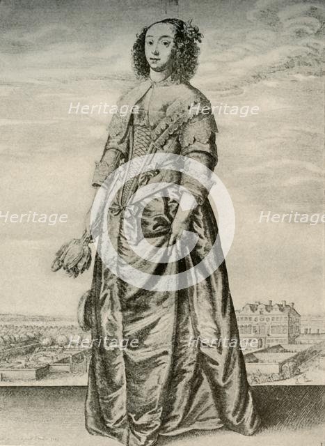 'Spring - Fashionable indoor dress of an English lady, reign of Charles I', c1620-1640, (1937) Creator: Unknown.