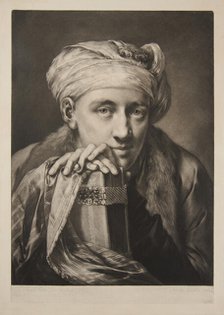 Man Wearing A Turban And Leaning On A Book, 1760. Creator: Thomas Frye.