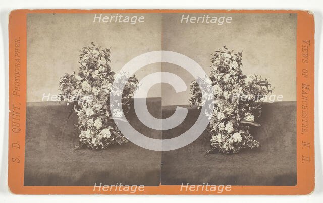 Untitled [floral tribute in the shape of a cross], mid 19th century. Creator: S.D. Quint.