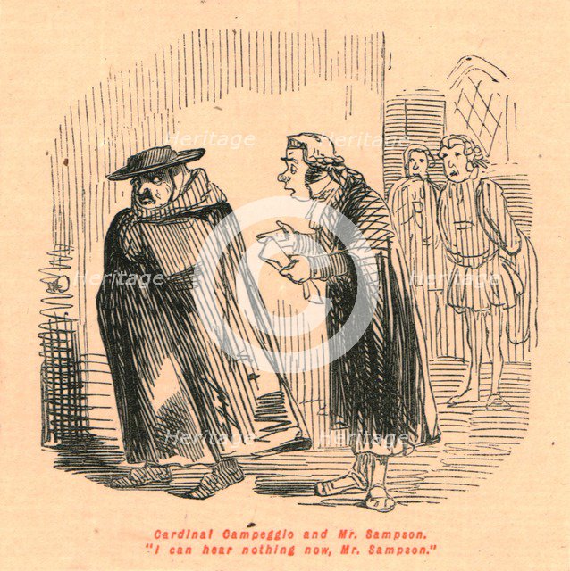 'Cardinal Campeggio and Mr. Sampson. "I can hear nothing now, Mr. Sampson."', 1897. Creator: John Leech.