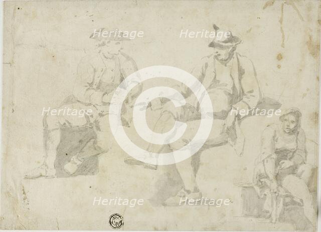 Three Sketches of Seated Figures, n.d. Creator: Unknown.