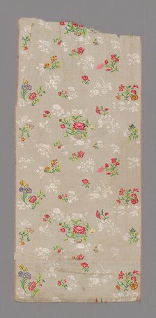 Panel (Dress Fabric), China, Qing dynasty (1644-1911), 1725/50. Creator: Unknown.