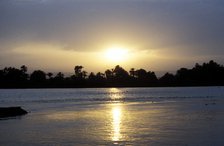 River Nile at sunset, Egypt. Artist: Unknown