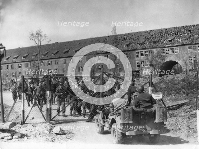 Prisoner of war camp, Kitzingen, Bavaria, April 1945. Artist: Unknown