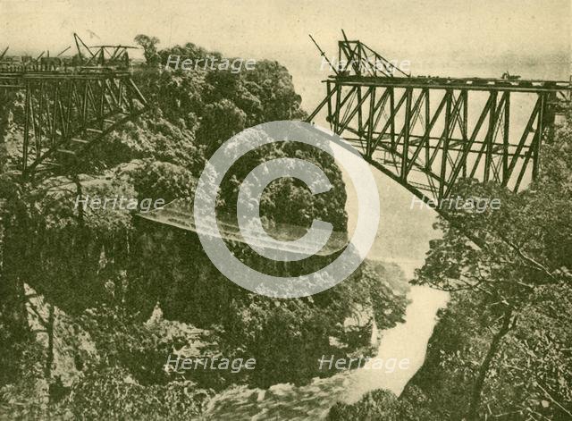 'Building the Zambesi Railway Bridge', c1930. Creator: ENA.
