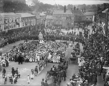 Large crowd in the Market Place to welcome Prince and Princess of Wales, Wantage, Oxfordshire,1898. Creator: Henry Taunt.