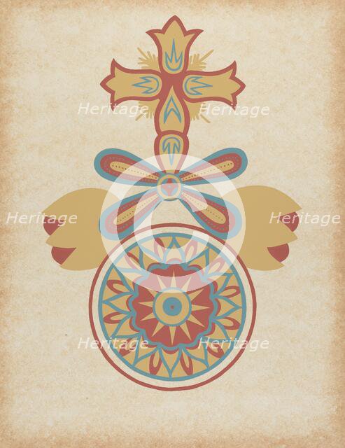 Santa Barbara Mission Doorway Design from the portfolio "Decorative Art...", 1935/1942. Creator: Unknown.