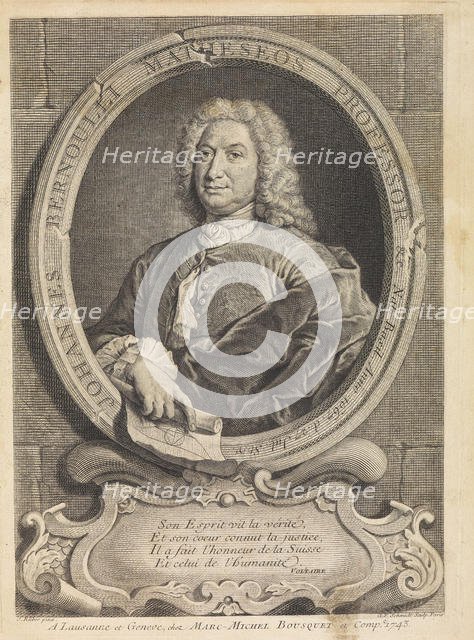 Portrait of the mathematician Johann Bernoulli (1667-1748), 1742. Creator: Anonymous.