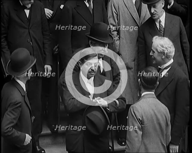 International Leaders Gathering on the Steps of a Building for a Conference on Economic..., 1931. Creator: British Pathe Ltd.