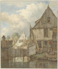 Dilapidated houses on the water, 1776-1822. Creator: Jan Hulswit.
