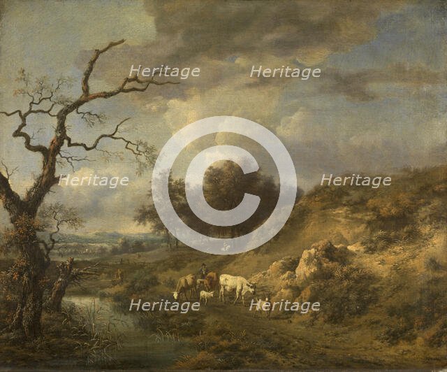 Landscape with Cattle, c1660s. Creator: Jan Wijnants.
