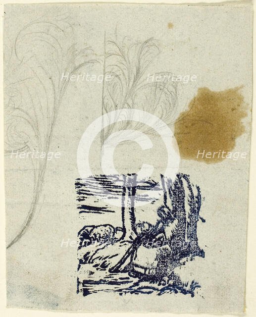 Little Shepherdess, Seated, n.d. Creator: Jean Francois Millet.