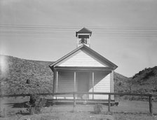 Eastern Oregon county school in sage bush clearing, Baker County, Oregon, 1939. Creator: Dorothea Lange.