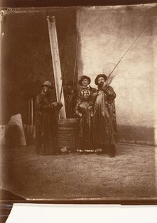 [The Artist, His Mother, and Friends in Fishing Garb], ca. 1860. Creator: Olympe Aguado.