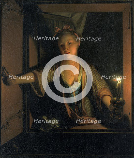 'A girl at the window', 1663-1700. Artist: Godfried Schalcken.