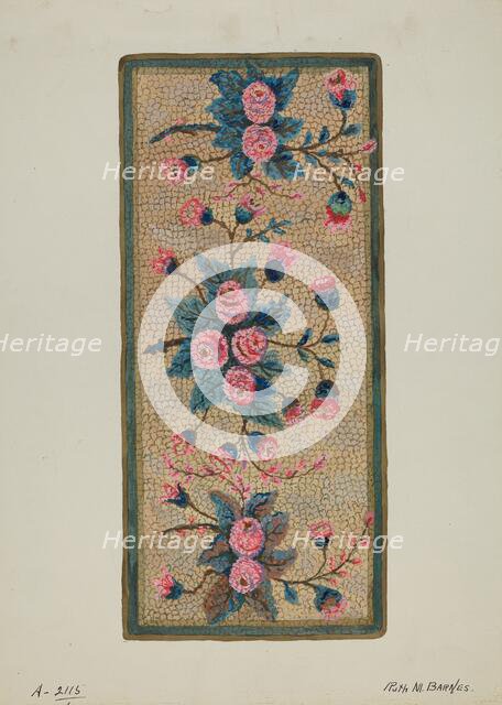 Hooked Rug, c. 1936. Creator: Ruth M. Barnes.