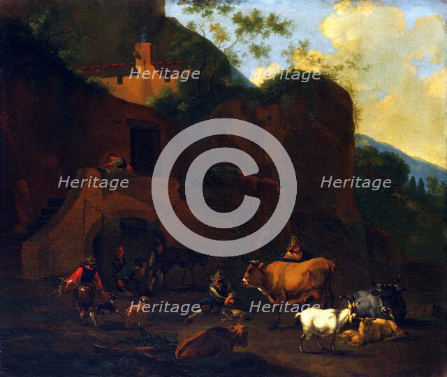 Peasants and Cattle, 17th century?  Creator: Nicolaes Berchem.