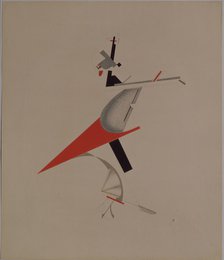 Ruffian. Figurine for the opera Victory over the sun by A. Kruchenykh, 1920-1921. Artist: Lissitzky, El (1890-1941)