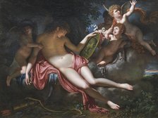 Adolescent Cupid weeping over the portrait of Psyche whom he has lost, 1792. Creator: Meynier, Charles (1768-1832)